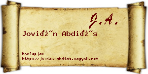 Jovián Abdiás névjegykártya